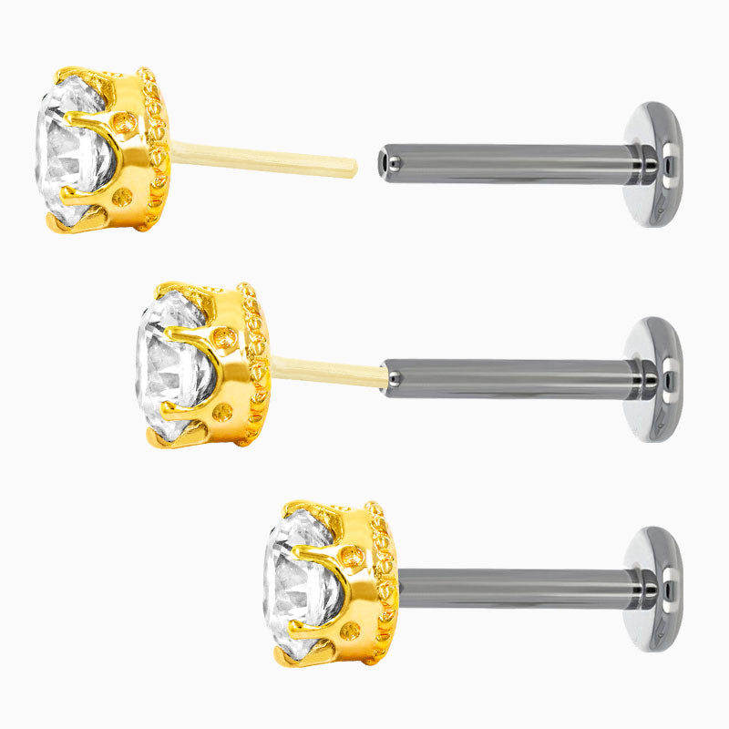 Flat Back Threadless Labret Post