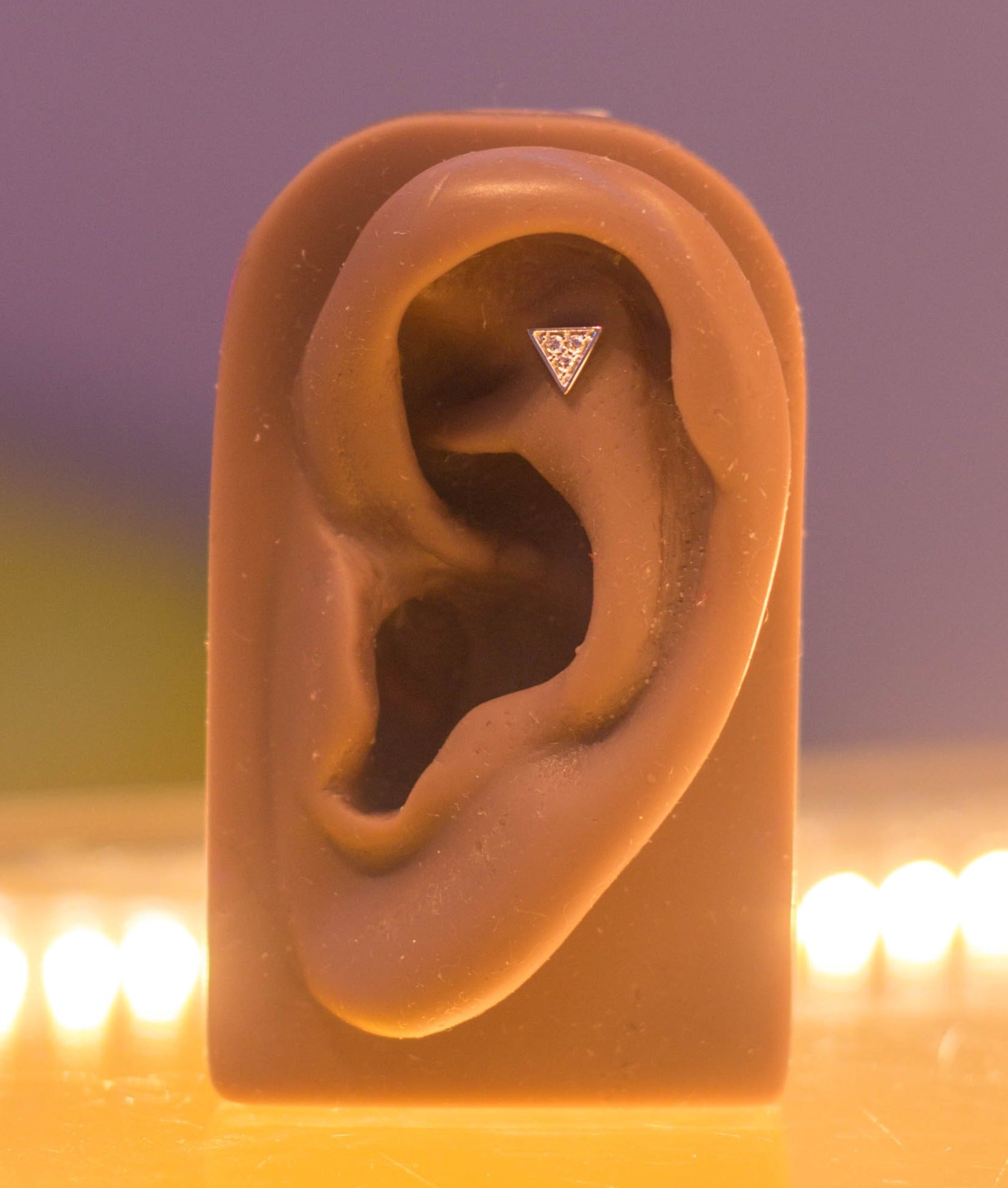 3 Swarovski Triangle in 14k Gold by Junipurr