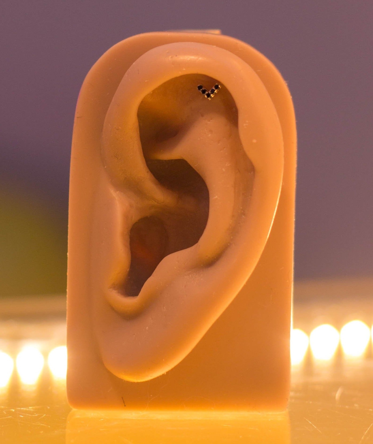 Black Swarovski Chevron in 14k Gold by Junipurr