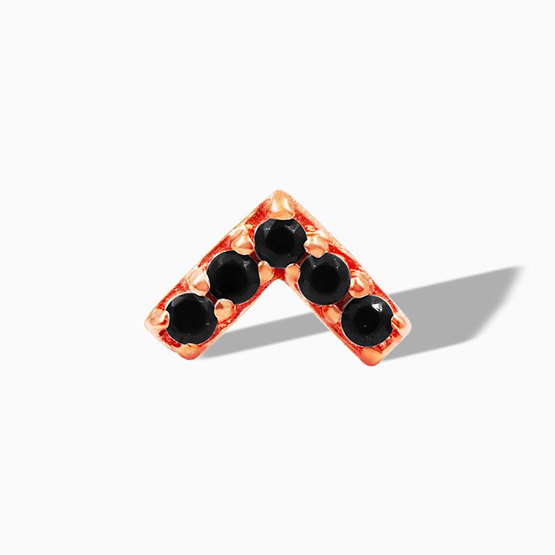 Black Swarovski Chevron in 14k Gold by Junipurr