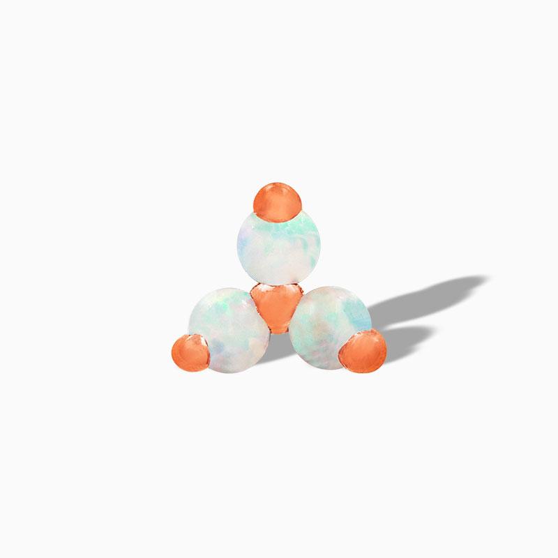 White Opal Trinity in 14k Gold by Junipurr