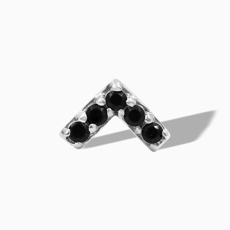 Black Swarovski Chevron in 14k Gold by Junipurr