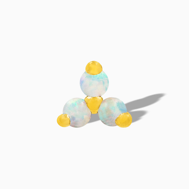 White Opal Trinity in 14k Gold by Junipurr