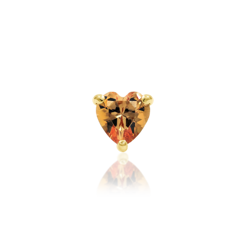 Dark Champagne Heart in 14k gold by Junipurr
