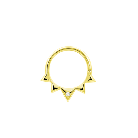 Starfire Seam Ring in Solid 14k Gold by Junipurr